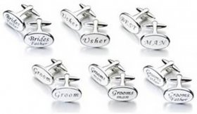 Cufflinks - Oval White Groom